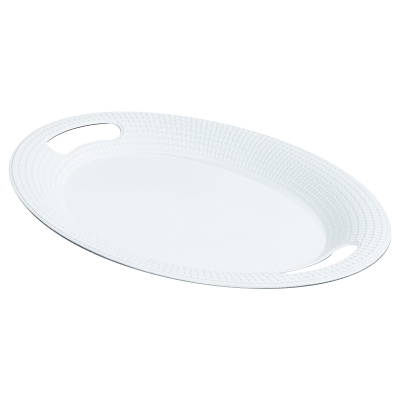 Fuente Servir Rectangular Plástico Blanco 18x12"