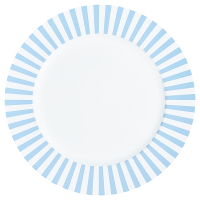 Plato Base Plástico Borde Azul 13"
