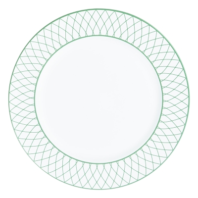 Plato Base Plástico Borde Verde Claro 13"