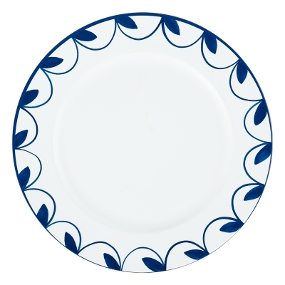 Plato Base Ramas Plástico Azul 13"