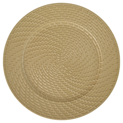 Plato Base Relieve Plástico Amarillo 13"