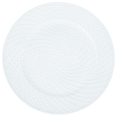 Platos Base Relieve Plástico Blanco 13"