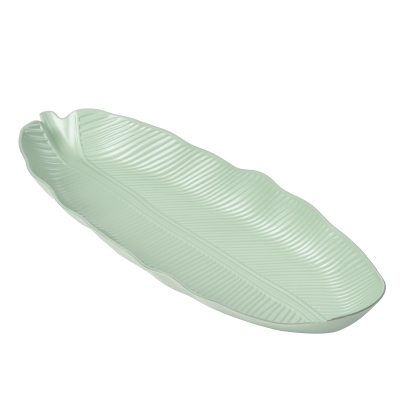 Fuente Servir Plástico Hoja Verde 20x6x1"