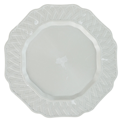 Plato Base Ondulado Plástico Blanco 12"