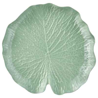 Plato Base Hoja Plástico Verde 12"
