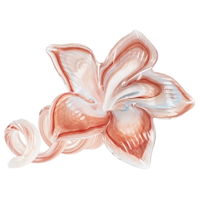 Flor Decorativa Vidrio Rosa 5x5x4"