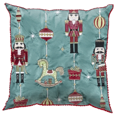 Cojin Nutcracker Verde 18x18"