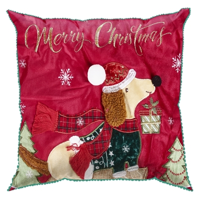 Cojin Dog Rojo 18x18"