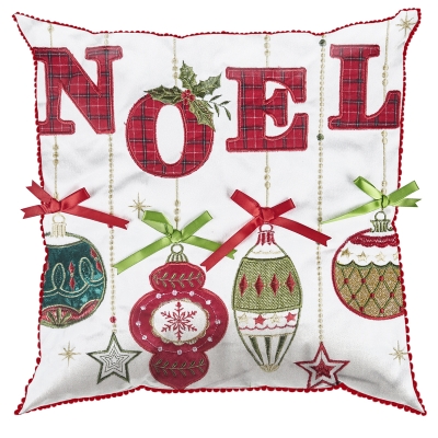 Cojin Noel Blanco 18x18"