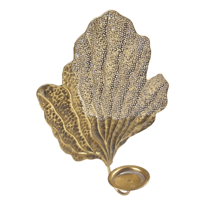Portavela Island Coral Metal Bronce 20x6"