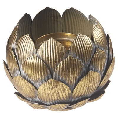 Portavotiva Island Alcachofa Metal Bronce 6x5"