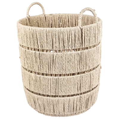 Canasta Redonda Laurent Fibra Natural 16x17 Pulgadas