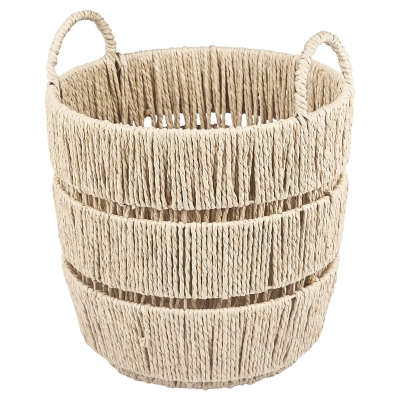 Canasta Redonda Laurent Fibra Natural 12x12 Pulgadas