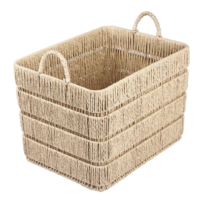 Canasta Rectangular Ethan Fibra Natural 19x14x13 Pulgadas