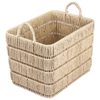 Canasta Rectangular Ethan Fibra Natural 17x12x12 Pulgadas