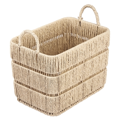 Canasta Rectangular Ethan Fibra Natural 15x10x11 Pulgadas