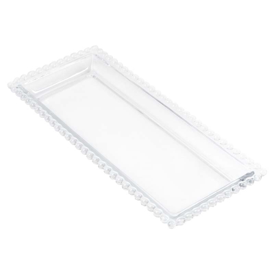 Fuente Rectangular Pearl Vidrio Transparente 12x5 Pulgadas