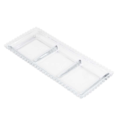 Portabocado Pearl 3 Divisiones Vidrio 12x5 Pulgadas