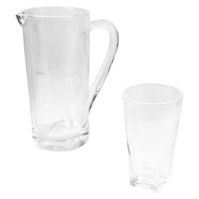 Jarra con Vasos Melba Vidrio 4 Piezas