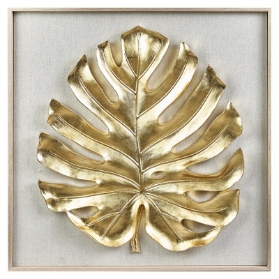 Cuadro Leaf Crema 24x24"