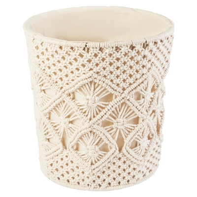 Basurero de Macrame Algodón y Poliester Natural Grande