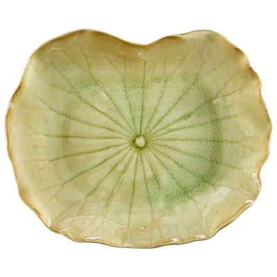 Plato Pan Lotus Cerámica Verde