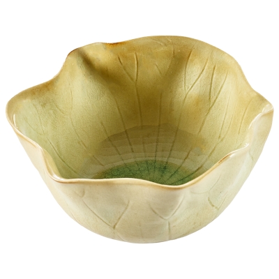Tazón de Servir Lotus Cerámica Verde