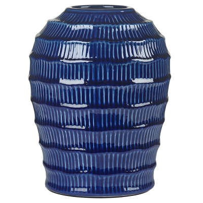 Jarrón Damson Cerámica Azul 8x10"
