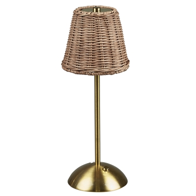 Lámpara de Mesa Recargable Bruno Mimbre Dorado 5x14"