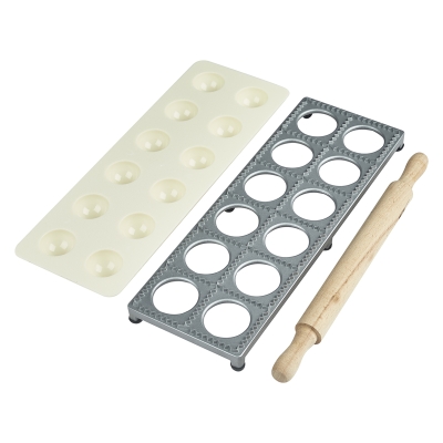 Molde para Ravioli Tasca GEFU Acero Inoxidable 3 Piezas 12x4x1 Pulgadas