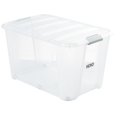 Caja con Clip Plástica Transparente 70 L