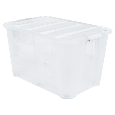 Caja Plástica con Ruedas Gris 90 L