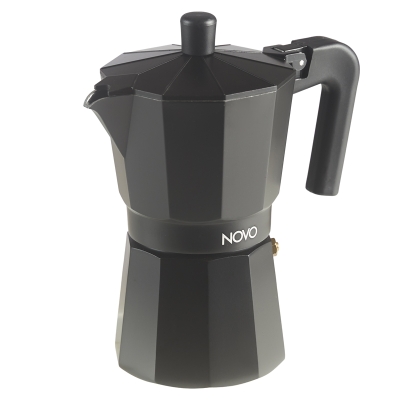 Cafetera 6 Tazas de Aluminio Negro