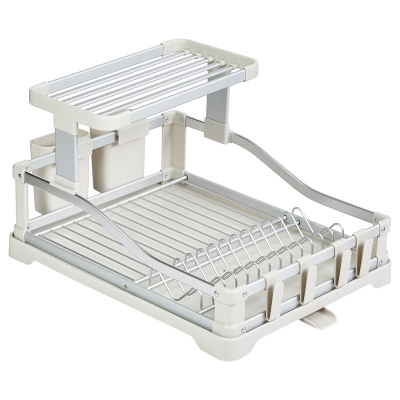 Escurridor 2 Niveles Aluminio Beige 21x15x11"