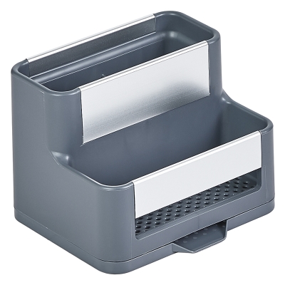 Escurridor de Cubierto 2 Niveles Aluminio Gris 7x6x6"