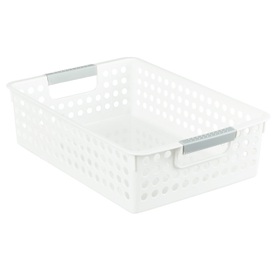 Canasta Plástica Blanca 12x8x3"