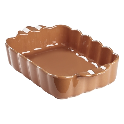 Fuente para Hornear Scallop Terracota 13x8x3"