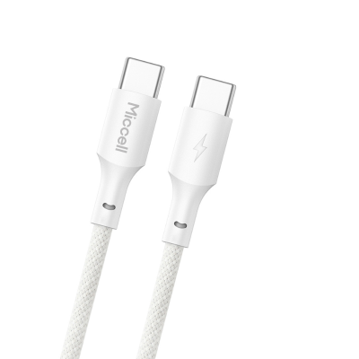 Cable de Carga USB-C a USB-C Miccell 4 Pies 60W Blanco