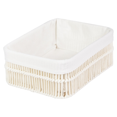 Canasta Dante Cordón Tejido Algodón Crema 13x9"