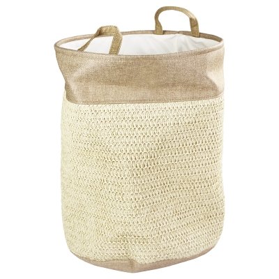 Hamper Cordón Algodón Crema 15x20"