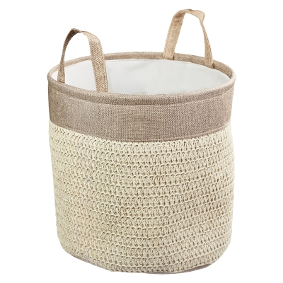 Canasto Cordón Algodón Crema 12x12"