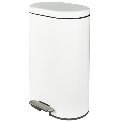 Basurero con Pedal Metal  Crema 15x13x23"