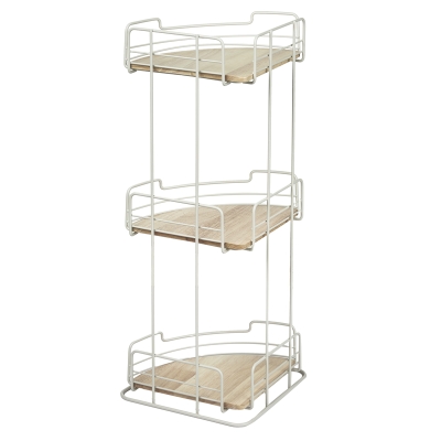 Esquinero de Ducha Negro 3 Niveles Madera 9x9x23"