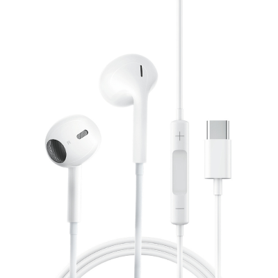 Audífonos Alámbricos USB Tipo C Miccell Blanco