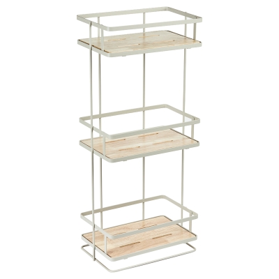 Organizador de Ducha Blanco 3 Niveles Madera 10x7x24"