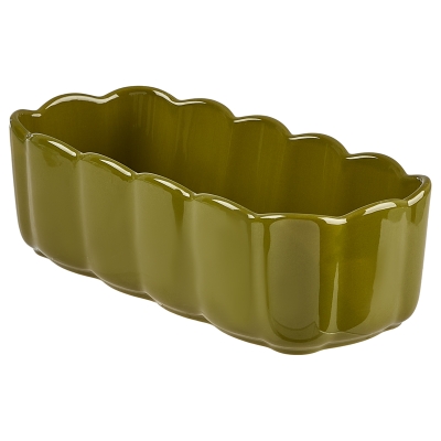 Fuente para Hornear Scallop Verde 11x5x4"