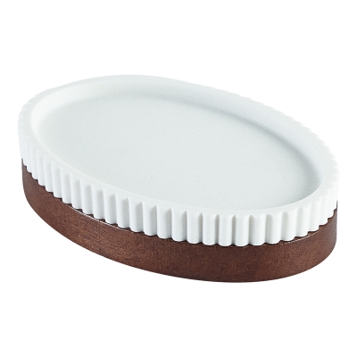 Jabonera Moka Resina Blanca