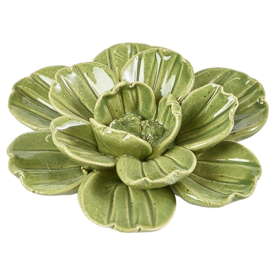 Flor Decorativa Island Cerámica Verde 4"