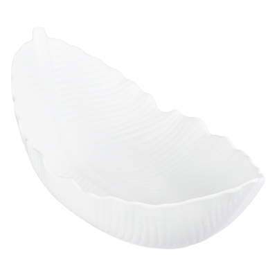 Fuente Decorativa Coastal Hoja Cerámica 8"