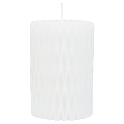 Vela Pilar Rombos Marfil 2x4"